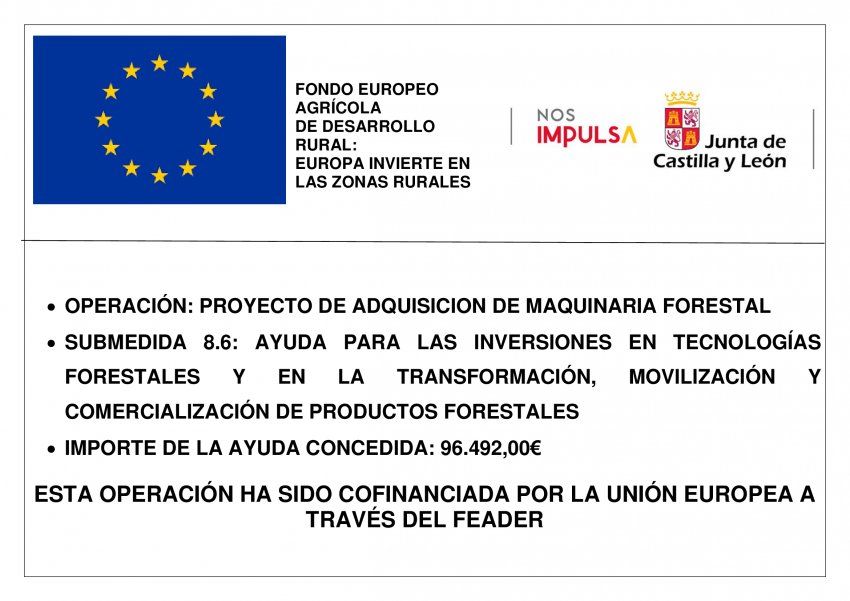Proyecto "ADQUISICIÓN DE MAQUINARIA FORESTAL"